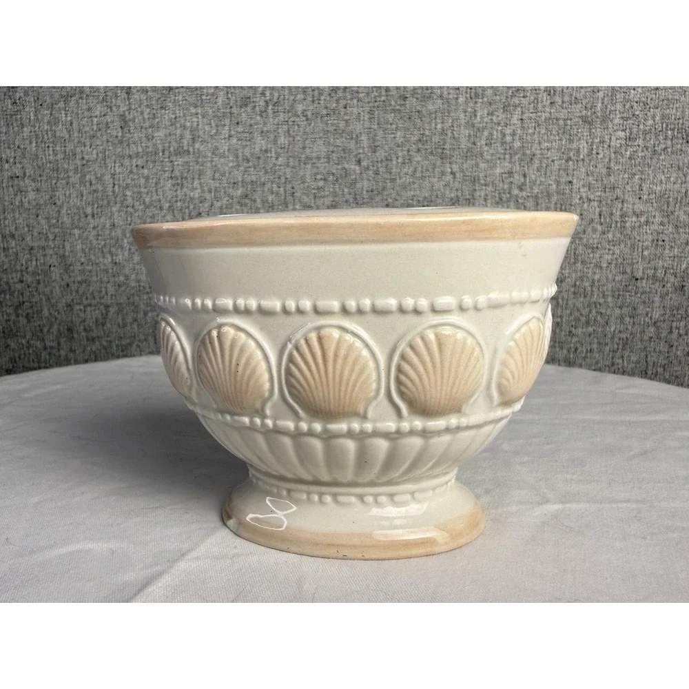Vintage 90s/Y2K Pink Peach Pastel Seashells Bathroom Vanity‎ Toothbrush Holder